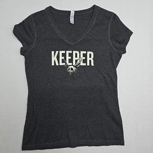 Jack Daniels Tennessee Honey 'Keeper' V-Neck T-Shirt Gray Size Large Promotional - Picture 1 of 9