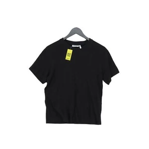 Weekday Women's T-Shirt M Black 100% Cotton Short Sleeve Round Neck Basic - Picture 1 of 6