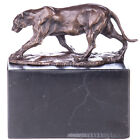 One Bronze Sculpture One Standing Panther on A Marble Socket BJ115