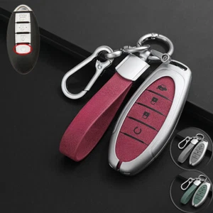 Alloy Leather Car Key Case Cover For Nissan Sentra Rogue Altima Sentra Maxima  - Picture 1 of 11