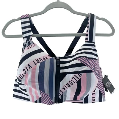 Victoria Sport INCREDIBLE KNOCKOUT ULTRA MAX Bra 38DDD Pink Black Zip Front New - Image 1 of 4