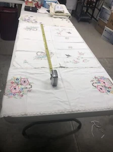 4 corredores/bufandas de mesa bordados (o) vintage de 36"" - Imagen 1 de 7