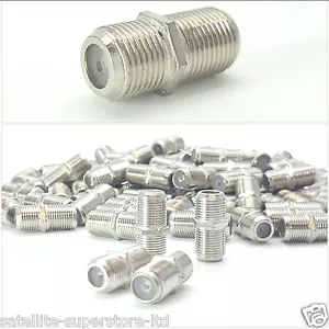 10 Joiner Barrels Connector F Plug Coupler Adaptor for Sky Plus HD TV Coax Cable - Picture 1 of 7
