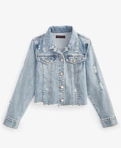 NWT Girl's Denim Jean Jacket Coat-Large $80 - Picture 1 of 21