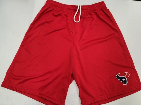 0725 Mens HOUSTON TEXANS Polyester SHORTS Embroidered ROYAL BLACK Pockets New Cover