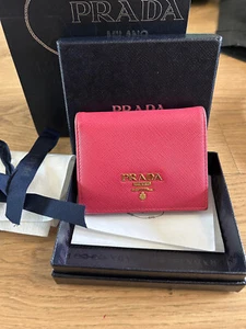 Prada Small Saffiano Leather Wallet Pink - Picture 1 of 5