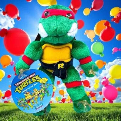 Teenage Mutant Ninja Turtles 1989 Plush Suction Cups TMNT Raphael Orig Tag 9in - Image 1 of 4