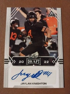 2022 JAYLAN KNIGHTON LEAF AUTOGRAPHED AUTO ROOKIE CARD RC #BA-JK1 SMU MIAMI - Picture 1 of 2