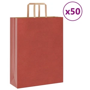 vidaXL Paper Bags 50 pcs with Handles Red 32x12x42 cm - Picture 1 of 11