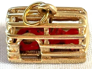 VINTAGE 14K GOLD 3D LOBSTER TRAP CHARM 3.1 GRAMS - FREE SHIP - Picture 1 of 4
