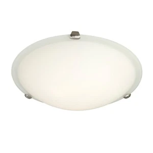 Forte Lighting 3-Light Ceiling Flush Mount, Brushed Nickel/White - 2799-03-55 - Picture 1 of 1