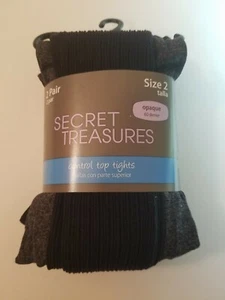 2 Pair Secret Treasures Control Top Tights Size 2 - Picture 1 of 2