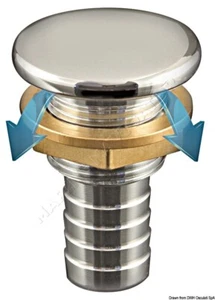Full Flush chromed brass fuel vent straight Ø 19mm - 1 PC Osculati  - 20.275.19 - Picture 1 of 2
