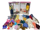 Vintage Barbie Doll clothes accessories Lot pink trunk case estate find