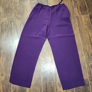 Josephine Chaus Women's Drawstring 100% Silk Pants Size 8  Purple  - Picture 1 of 11