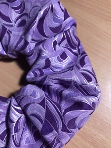 Handmade Hair Scrunchie 100% Cotton Teal Anne Lauer Lillyanne Purple & Silver - Picture 1 of 5