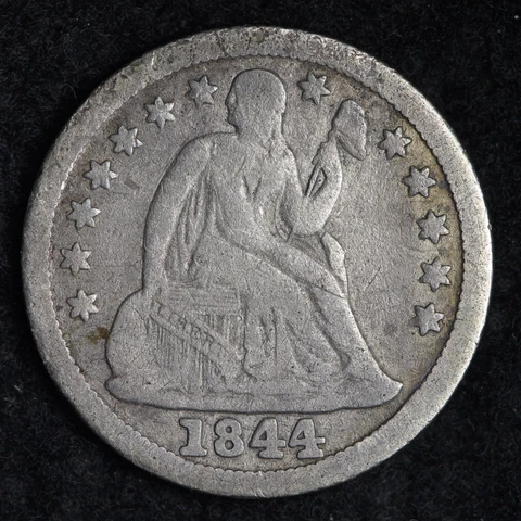 1844 Seated Liberty Silver Dime CHOICE FINE E319 KNHZ Cover