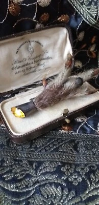 Antica spilla kilt artiglio piede gallo gallo citrino argento scozzese vintag... - Immagine 1 di 4