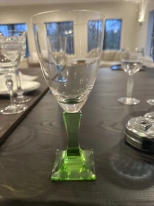 Moser Lancelot Red Wine Goblet Green Bottom Floor Sample 100% Authentic FAST NEW - Picture 1 of 8