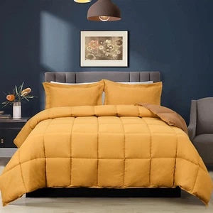 3 PCS with Shams All Season Reversible Comforter Down Alternative Comforter Set - Picture 1 of 32