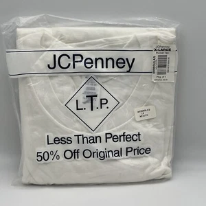 Vintage JCPenney White Cotton Pocket T-Shirt, XL, X-Large, NIP - Picture 1 of 6