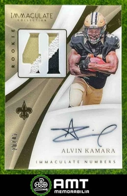 2017 Panini Immaculate Alvin Kamara Numbers RC Patch Auto 20/41 Saints - Image 1 of 3