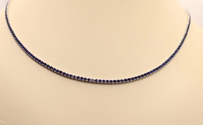 COLLANA TENNIS ARGENTO RODIATO DONNA MM 2 ZIRCONI BLU CM 40-45 EXPLOIT - Immagine 1 di 4