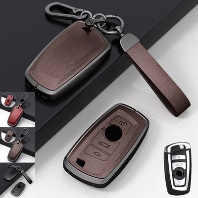 Zinc Alloy Leather Car Key Case Cover For BMW X3 X4 X5 F10 F15 M5 1 2 3 7 4 5 6 - Image 1 of 4