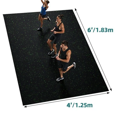 Alfombrillas de goma para gimnasio de 4'x6' de alta resistencia para gimnasio en casa ejercicio 6 mm de grosor Foto 1 de 4