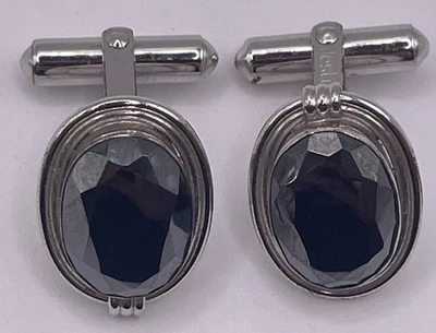 "Gemelos de hematita ovalados vintage Destino de 3/4""" Foto 1 de 3
