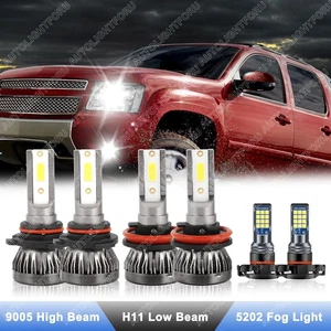 For 2007-2014 Chevy Suburban Tahoe 6X 6500K LED Headlight + Fog Light Bulbs Kits - Picture 1 of 18