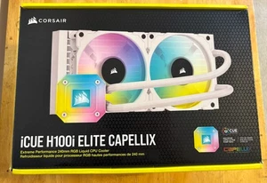 Chłodnica cieczy procesora Corsair iCUE H100i ELITE CAPELLIX — biała - fabrycznie nowa!!!! - Zdjęcie 1 z 10