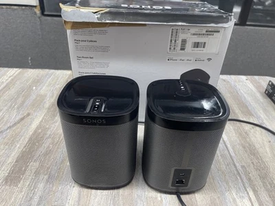 Pair Sonos Play:1 Wireless Smart Speakers - Black,  Used, 1019GQ NICE - Image 1 of 4