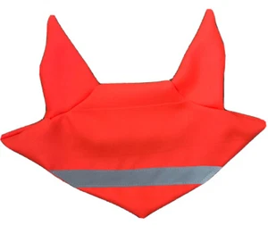 Orange hi viz fly veil ear bonnet cob / full - Picture 1 of 1