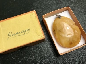 NATURAL ANTIQUE BALTIC VINTAGE GENUINE EGG YOLK AMBER BUTTERSCOTCH PENDANT 15gr - Picture 1 of 12