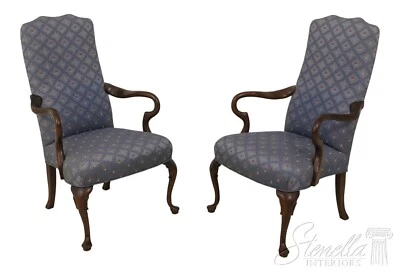 58913EC: Par de sillones abiertos tapizados FAIRINGTON Queen Anne Cherry Foto 1 de 4