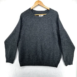 Flint And Tinder X Knoll Shetland Wollpullover mit Rundhalsausschnitt anthrazitgrau Größe XL - Bild 1 von 10