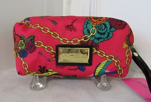 Bolso de Cosméticos Betsey Johnson Muñequera Pequeño Monedero Floral Pájaro Rosa Nuevo con Etiquetas - Imagen 1 de 9