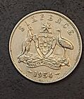 1954 Australia Queen Elizabeth II Sixpence Silver Coin