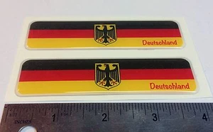 Germany Deutschland Proud Flag Domed Decal Emblem Car Sticker 3D 4"x1" Set of 2 - Imagen 1 de 4
