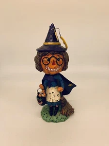 Pumpkin Head Witch Bobblehead Halloween - Picture 1 of 8