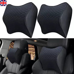 Car Seat Headrest Pillow Pad Memory Foam Neck Rest Support Cushion Universal UK - Picture 1 of 15