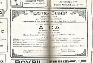 Programa Teatro Colón Ópera Aida César Barromeo Claudia Muzio L Bertana 1925 - Imagen 1 de 3