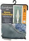 Sundown Eclipse Room Darkening Complete Rod Pocket 5 Piece Set 26X84" River Blue