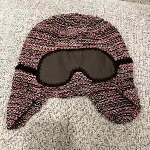 Peppercorn Kids Girls Knit Cap Hat Ski Aviator Embroidered Goggles Patch Stretch - Picture 1 of 6