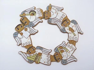 St Andrews Abbey Ceramics Angels Wreath Musical Instruments Wall Hanging 9” - Picture 1 of 10