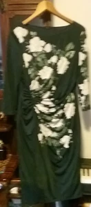 Phase Eight Stretchy Multi Coloured Polyester 3/4 Sleeved Dress - Size 14 - Picture 1 of 2