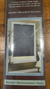  Cordless Cellular Blackout Shade Allen + Roth 23" x 64" Deep Blue Energy Saving - Picture 1 of 3