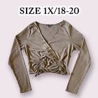 Plus Size Fashion Nova Ruched And Stunning Ribbed Top In Mocha Size 1X Brand New