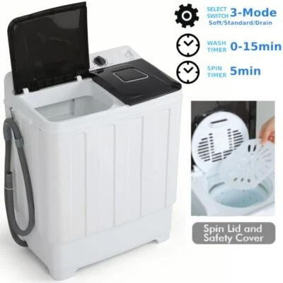 FAMOUS BRAND Portable Washer 30lbs Twin Tub Washer Dryer Combo Semi-Automatic Washing machine